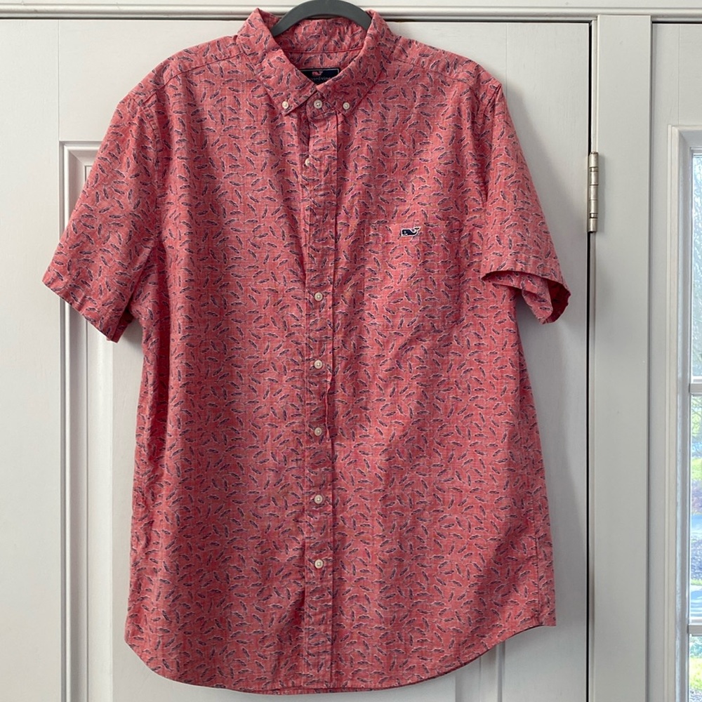Vineyard Vine short sleeve button down shirt.  LT